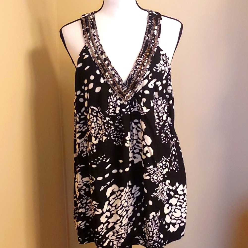 Lane Bryant Monochrome Patterned Blouse